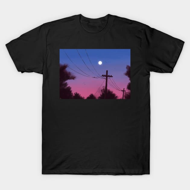 Dusk Moon T-Shirt by Cadva